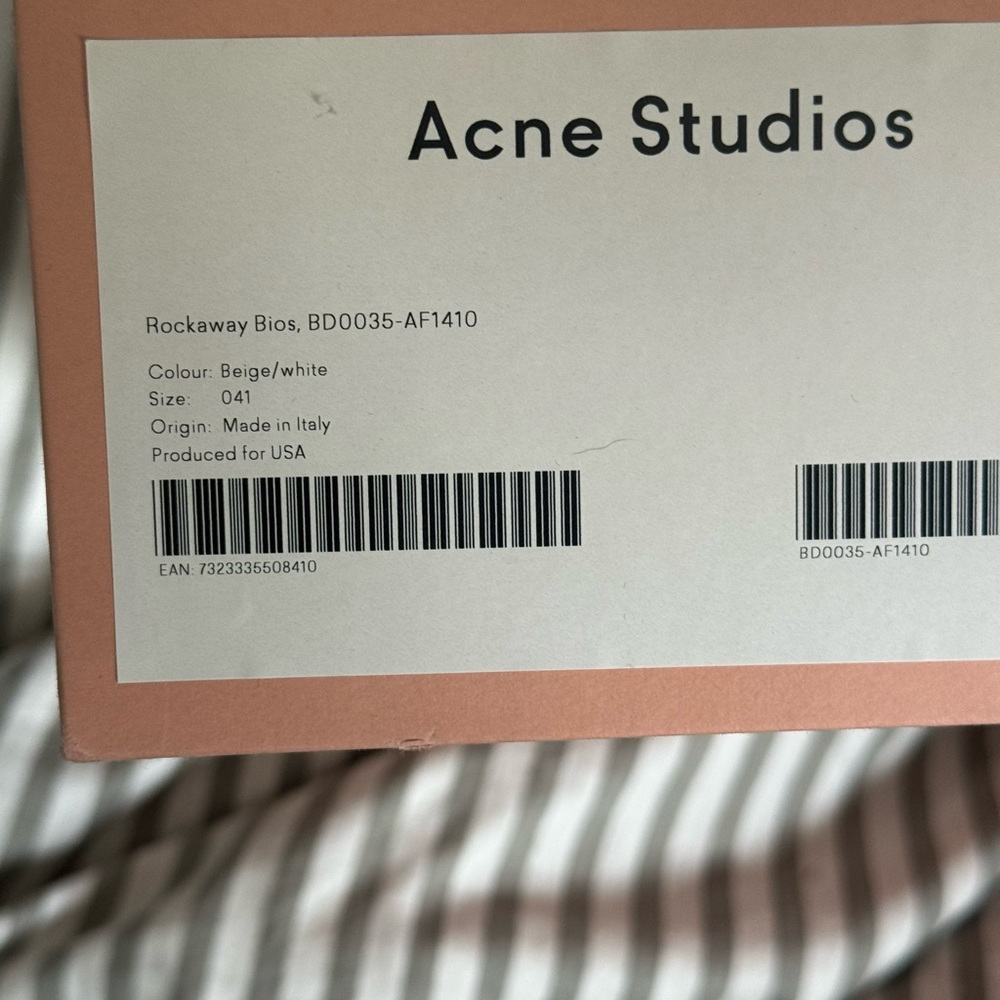 Acne Studios Beige/White Rockaway Sneakers Size 41 with box. - Picture 4 of 5